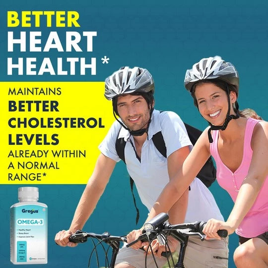 GREGUS High-Potency Omega-3 Fish Oil: 550mg EPA, 350mg DHA, Total 1000mg - Essential for Heart and Brain Health.(Omega3 Fish Oil (60 Soft Gel))