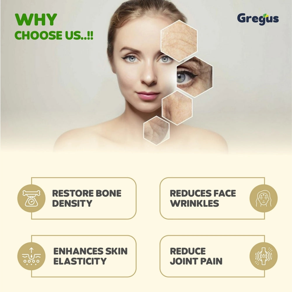 Gregus Marine Collagen powder For Women And Men | Hydrolysed Type 100% fish Isolate protein | Skin Collagen | Glowing & Brighten Skin | Chocolate (350 gm.)