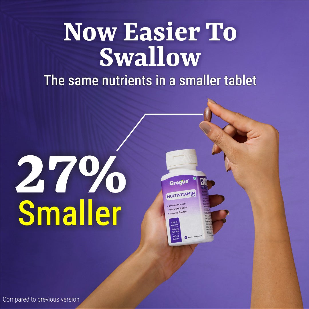 Gregus Multivitamin for Men and Women,  Complete Wellness with  all Vitamins, Biotin, Folic Acid, 41 Essential Ingredients, Vegetable and Fruit Blends (60)Tablets