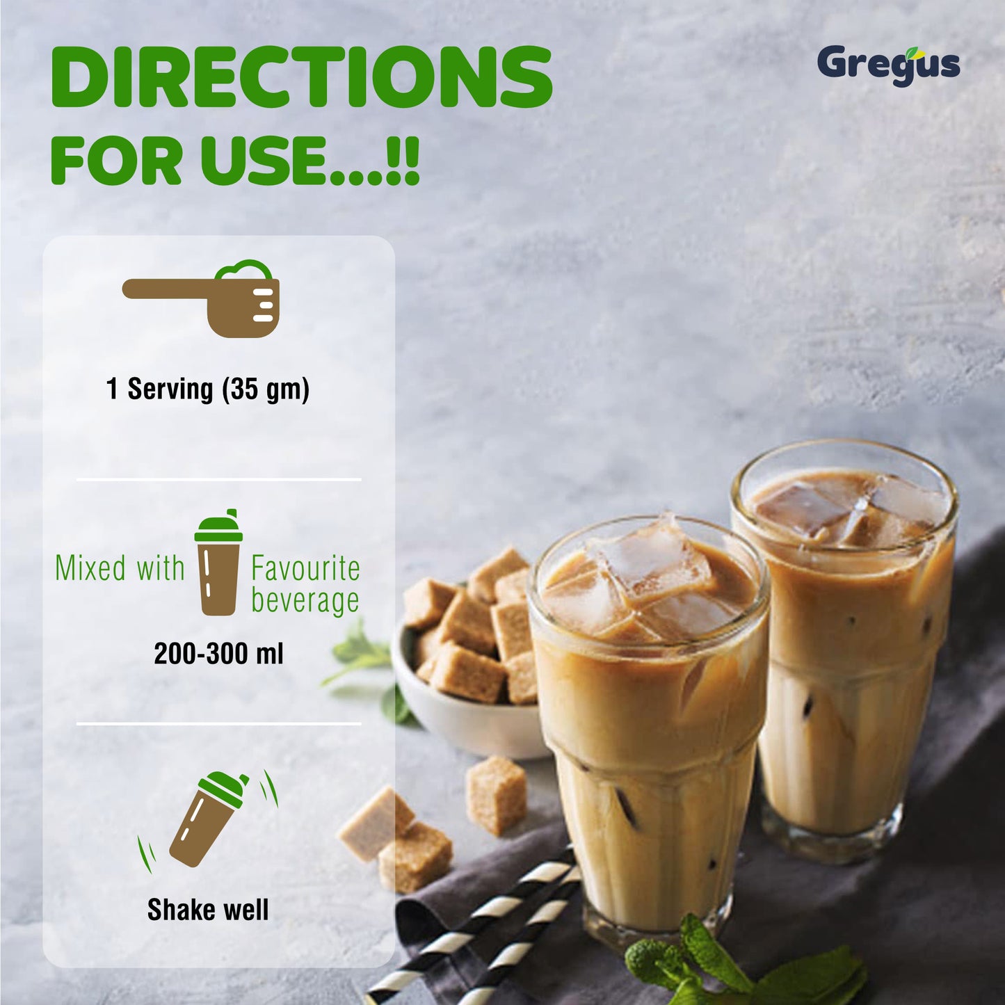 Gregus vegan plant based protein for Women and Men I Muscle recovery, Pea and Brown Rice Isolate, 26gm protein,5gm Glutamine,5gm BCAA for lean Muscle. (Coffee, 500gm)