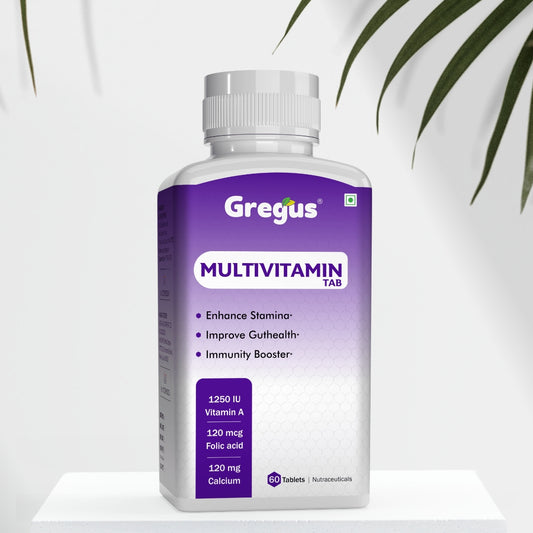 GREGUS Multivitamin for Men and Women,Herbal Multivitamin Tablets: Complete Wellness with Vitamins A, B, C, D, E, K, Biotin, Folic Acid, 41 Essential Ingredients, Vegetable and Fruit Blends (60)Tablets