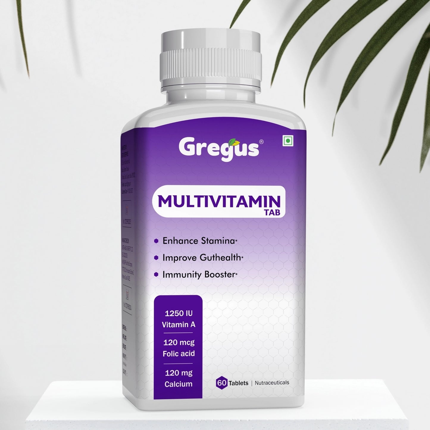 Gregus Multivitamin for Men and Women,  Complete Wellness with  all Vitamins, Biotin, Folic Acid, 41 Essential Ingredients, Vegetable and Fruit Blends (60)Tablets