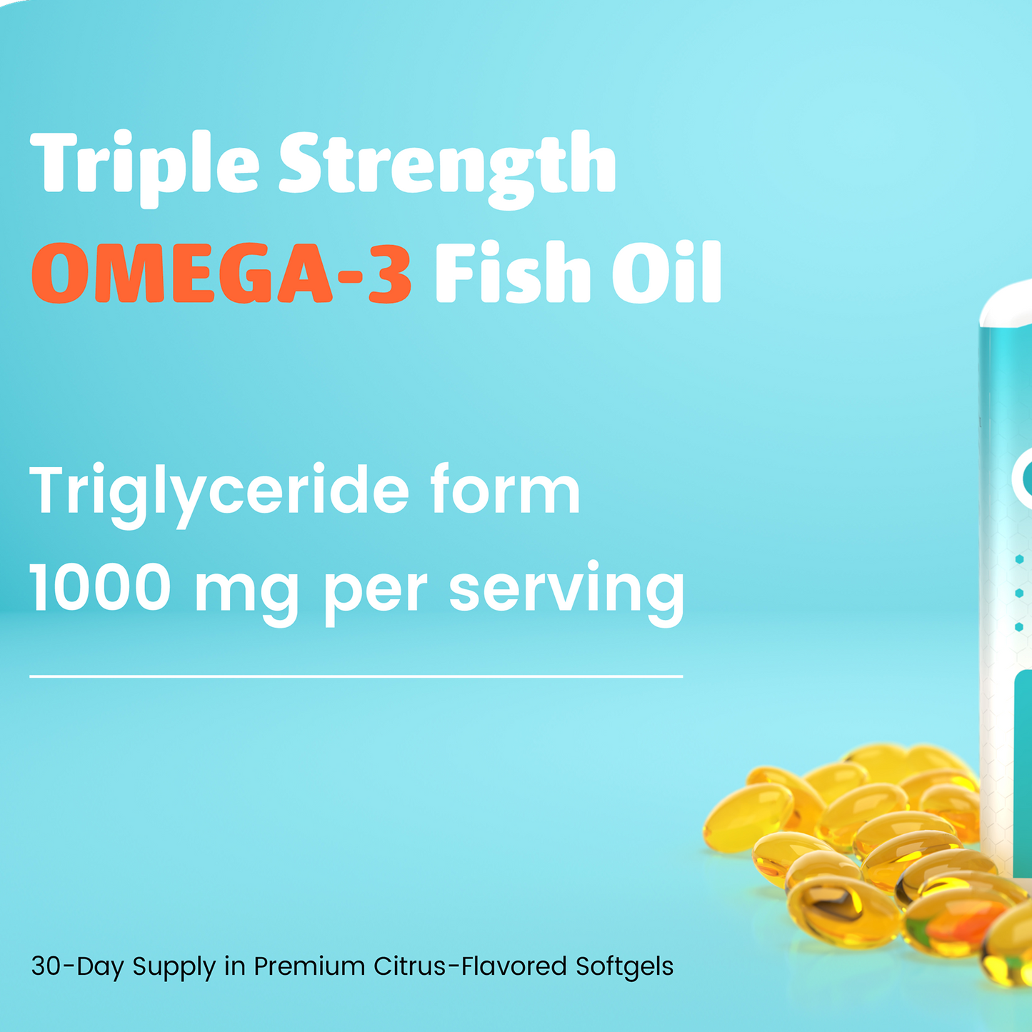 GREGUS High-Potency Omega-3 Fish Oil: 550mg EPA, 350mg DHA, Total 1000mg - Essential for Heart and Brain Health.(Omega3 Fish Oil (60 Soft Gel))