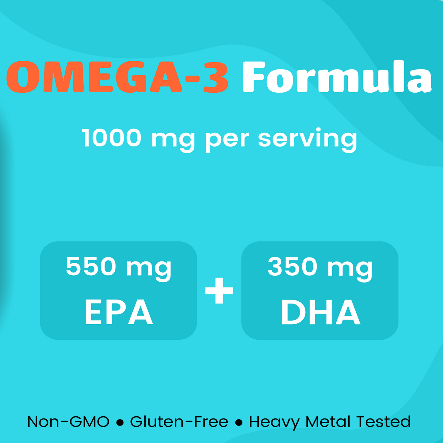 GREGUS High-Potency Omega-3 Fish Oil: 550mg EPA, 350mg DHA, Total 1000mg - Essential for Heart and Brain Health.(Omega3 Fish Oil (60 Soft Gel))